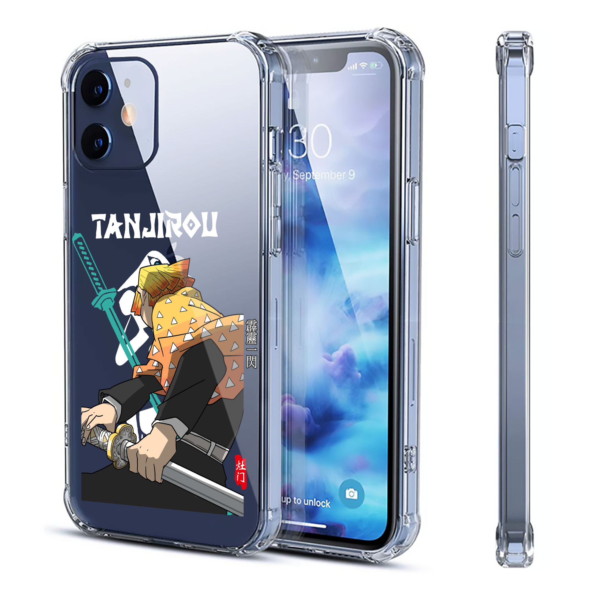 （画像用） 鬼滅の刃（きめつのやいば）我妻 善逸／あがつま ぜんいつ Agatsuma Zenitsu 【iPhone 12シリーズ対応】透明スマホケース（クリアソフトケース）